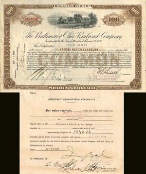 Baltimore and Ohio Railroad Co. signed by Irving Berlin - Stock Certificate